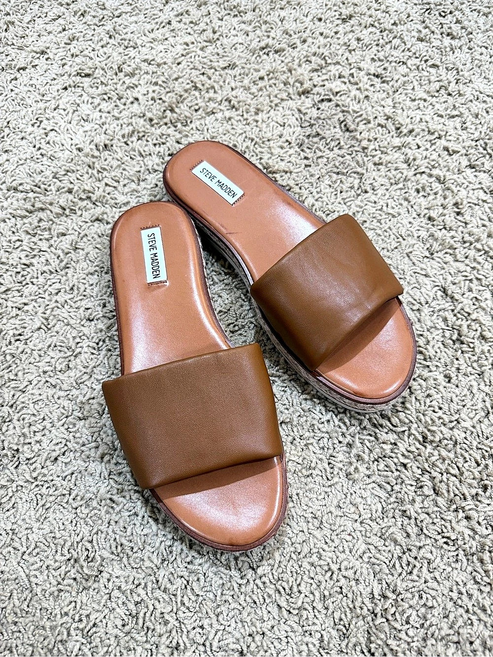 Steve Madden Brown Slide Sandals Like New